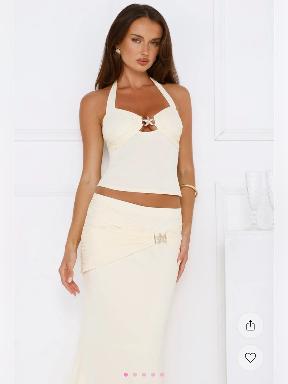 Hello Molly Yellow Halter Crop Top & Skirt Set